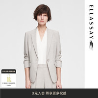 歌力思（ELLASSAY）2024夏季新款时尚简约气质精致褶袖西装女EWE352T01700 （预售3.27） 