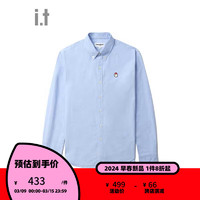 :CHOCOOLATE it 男装纯色长袖衬衫2024春季日常牛津衬衣8368X BLL/蓝色 S