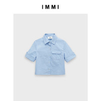 IMMI23夏季素色中袖短衬衫131ST035X 浅蓝 0