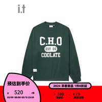 :CHOCOOLATE it 男装多色圆领卫衣2024春季潮流活力上衣3259X GRX/绿色 L