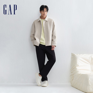 Gap 盖璞 男装冬季羊毛混纺加厚翻领夹克宽松休闲保暖外套840874