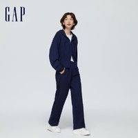 Gap 盖璞 女装2024春季新款法式圈织软渐变刺绣logo连帽卫衣外套873736