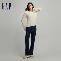 Gap 盖璞 女装早春复古高腰修身喇叭裤牛仔裤高级时尚休闲长裤738835