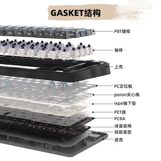 珂芝 KZZI K75Lite客制化机械键盘2.4G无线蓝牙有线三模连接游戏办公gasket全键热插拔RGB渐变侧刻82键柯芝 碧蓝海(K75Lite-彩虹轴+K20-相聚轴)