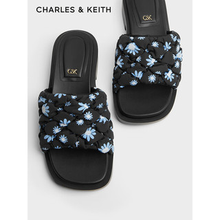 CHARLES&KEITH24春铆钉印花方头外穿拖鞋女SL1-71900004 Multi综合色 41