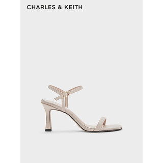 CHARLES&KEITH24春季法式方头一字带高跟凉鞋女CK1-60580290 Nude肉色 36