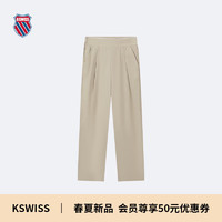 盖世威（K·SWISS）24年春季宽松高腰梭织长裤女百搭休闲轻奢显瘦运动裤199958 200暖棕色 M