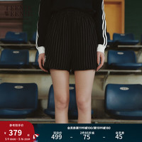 Teenie Weenie小熊女装2024春装休闲运动风垂感细条纹球衣短裤 藏青色 170/L