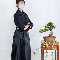 汉客丝路 桃柿荷花交领窄袖  马面裙日常搭配汉服  仿花罗透气长袖