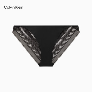 Calvin Klein内衣24春夏女士性感蕾丝比基尼内裤QF7549AD UB1-太空黑 L