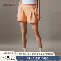 Calvin KleinJeans24春夏女士松紧腰褶裥印花休闲运动宽松短裤J223328 TNB-淡橙色 S