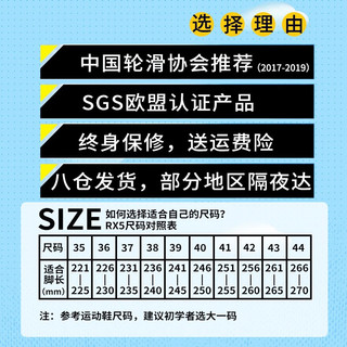 乐秀（ROADSHOW）RX5轮滑鞋成人溜冰鞋成年旱冰鞋初学者男女专业刷街花式鞋直排轮 白银【送大礼包】 35-36码