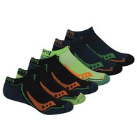 saucony 索康尼 男式 Bolt RunDry No-Show 袜子大号, Campfire Repreve(6 双)