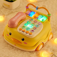 BANDIMENG 班迪萌 儿童玩具仿真座机多功能可拖拉音乐电话车宝宝早教学习机 黄色小鸡电话车