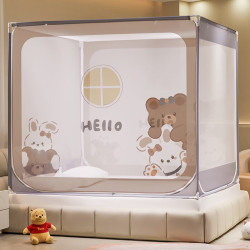 soulong索隆a类家用儿童防摔三开门蚊帐15米床笠款