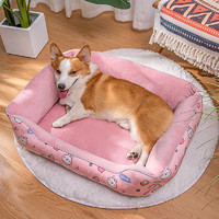KimPets 加厚狗窝猫窝冬季保暖狗床可拆洗垫子宠物窝大型小型犬泰迪用品 粉色小兔M