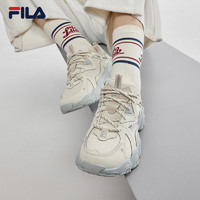 FILA 斐乐 猫爪鞋4代女鞋老爹鞋2024女子复古休闲鞋运动鞋 白芦笋/乳白色-WO 36.5码