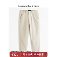 Abercrombie & Fitch 男装 24春夏美式弹力帆布宽松休闲长裤 355315-2 奶油色 30/30 (175/76A)