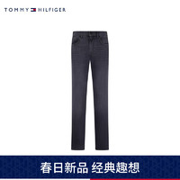 TOMMY HILFIGER24春季男装经典五袋口莱赛尔微弹直筒牛仔裤MW0MW35183 深灰色1B6 30