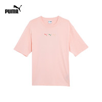 彪马（PUMA）官方 新款男女同款休闲印花圆领短袖T恤 SUMMER 623146 浅粉色-91