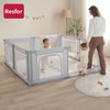 RESFOR可折叠婴儿围栏宝宝爬爬垫婴儿防护栏地上小户型客厅室内家用 岩石灰丨拼接快装版 (120X160cm）