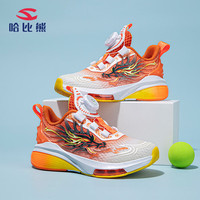 哈比熊（HOBIBEAR）童鞋春秋网面女童鞋轻便透气男童运动鞋JD10S82活力橙35码