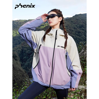 phenix冲锋衣2024年春季女士男款户外防水登山服外套 白/淡紫 L