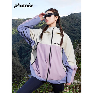 phenix冲锋衣2024年春季女士男款户外防水登山服外套 黑/橄榄绿 S