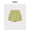 IMMI 23夏季粗花面料松紧腰短裤131SP032X 绿色 0