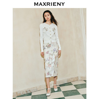 MAXRIENY【商场同款-宫廷飞鸽】精致休闲钉珠刺绣外套24春季新品 