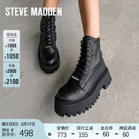 STEVE MADDEN/思美登侧拉链粗跟马丁靴女 OVER-RIDE 黑色 40