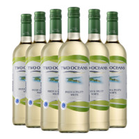 双洋（TWO OCEANS）南非原瓶红酒TWO OCEANS 白葡萄酒 清爽果香白葡萄酒750ml*6瓶