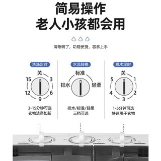 jinshuai 金帅 4.5公斤半自动洗衣机小型双桶双缸家用宿舍婴儿宝宝脱水甩干 XPB45-2668SD