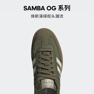 adidas「T头鞋」SAMBA OG经典运动板鞋男女阿迪达斯三叶草 橄榄绿/米白 43(265mm)