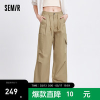 森马（Semir）[商场同款]休闲裤女松紧腰阔腿裤高街2024新款夏季工装裤潮流
