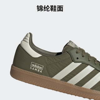 adidas「T头鞋」SAMBA OG经典运动板鞋男女阿迪达斯三叶草 橄榄绿/米白 37(230mm)