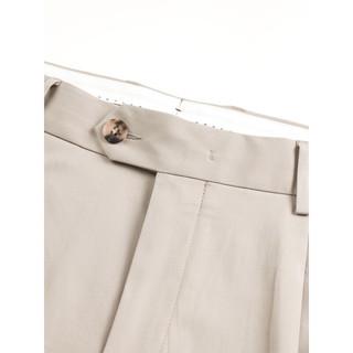 蓝豹（LAMPO）【不止于丝】商务直筒休闲裤男士棉丝弹力亲肤素面裤子 浅米 32
