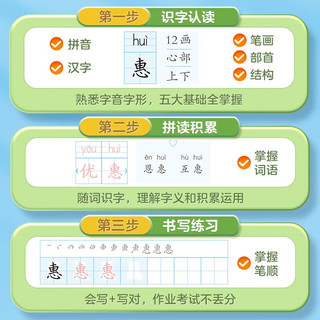 华夏万卷同步练字帖 人教版专项小学描红笔画笔顺字帖儿童正楷手写体临摹硬笔书法字帖 二类字帖二年级下册 二类字帖-横式