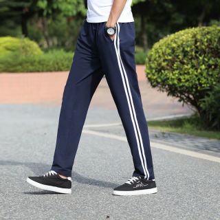 bzdr 夏季纯棉校服裤子高中两条杠藏蓝色薄款运动双杠白边初中校裤