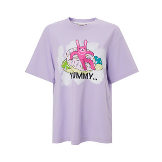 mikibana米可芭娜白羊座植物环保面料创意T恤冰感清凉趣味上衣 D32 紫 L