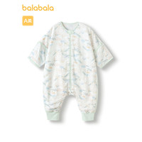 巴拉巴拉婴儿睡袋宝宝儿童防踢被舒适满印清新淡雅萌 白绿色调00314 120cm