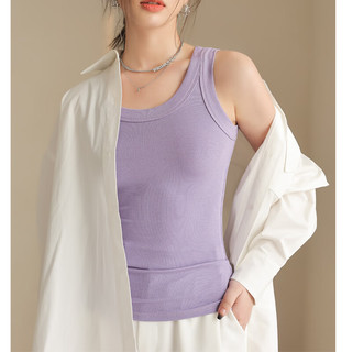 浪莎（LangSha）长款吊带背心女春季螺纹打底衫显瘦百搭外穿打底内搭 白色 XL XL(110-130斤)
