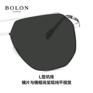 暴龙（BOLON）暴龙眼镜太阳镜潮酷飞行员双梁偏光墨镜男驾驶镜BL8101 C90-灰色/银色偏光