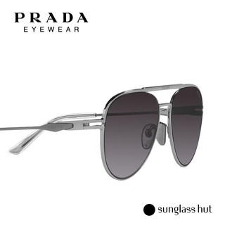 PRADA /普拉达 飞行员太阳镜经典双梁渐变男款墨镜眼镜 0PR 54ZS 渐变灰|银色镜框（1BC09S）