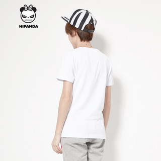 HIPANDA你好熊猫 女款 经典熊猫 胶印圆领T恤 短袖设计潮牌 白色女 XL