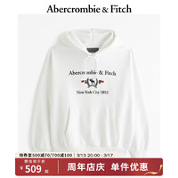 Abercrombie & Fitch 男装女装装 24春抓绒小麋鹿连帽卫衣 358472-1 白色 XS (170/84A)