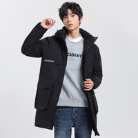 JEANSWEST 真维斯 JW真维斯男装羽绒服2023冬季新款男式休闲可拆帽长袖羽绒服上衣