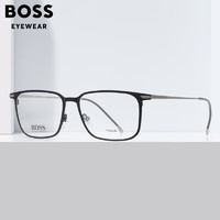 HUGO BOSS 钛合金商务休闲眼镜架经典黑色方框可配近视镜片1253 003 003-黑色