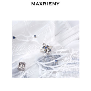MAXRIENY【英式雅皮士-商场同款】复古蕾丝刺绣散钻连衣裙2024春 