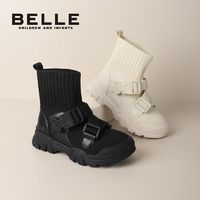 BeLLE 百丽 童鞋女童靴子时尚百搭秋冬季防滑英伦风洋气百搭公主靴袜子靴